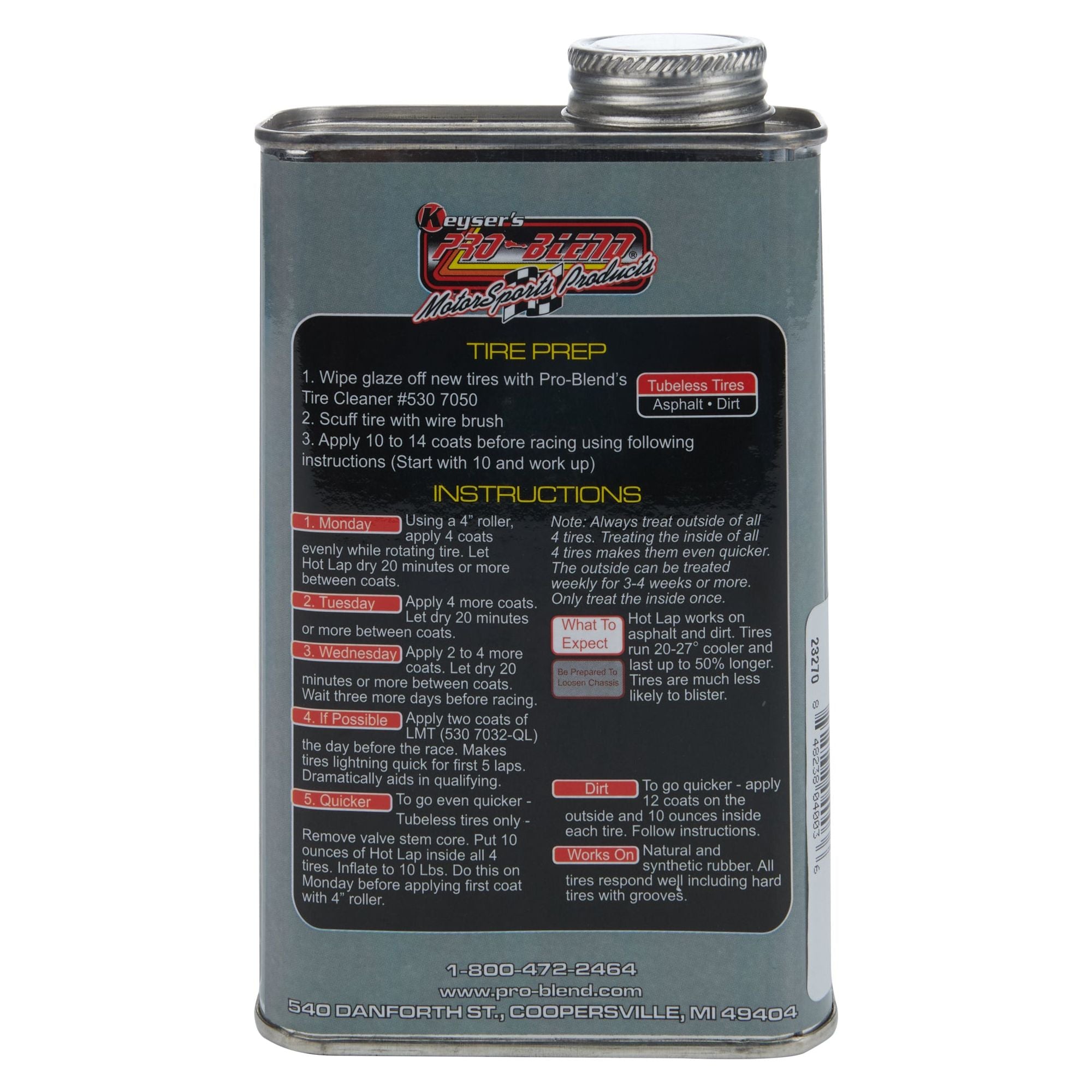 ALLSTAR ALL78107 Hot Lap Tire Treatment Softener Undetectable 1 Pint Can - Auto Parts Finder - Parts Ghoul
