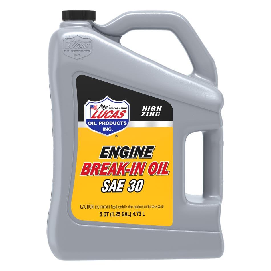 Lucas Oil 10631 SAE 30 High Zinc Engine Break-In Oil 5 Quart Jug