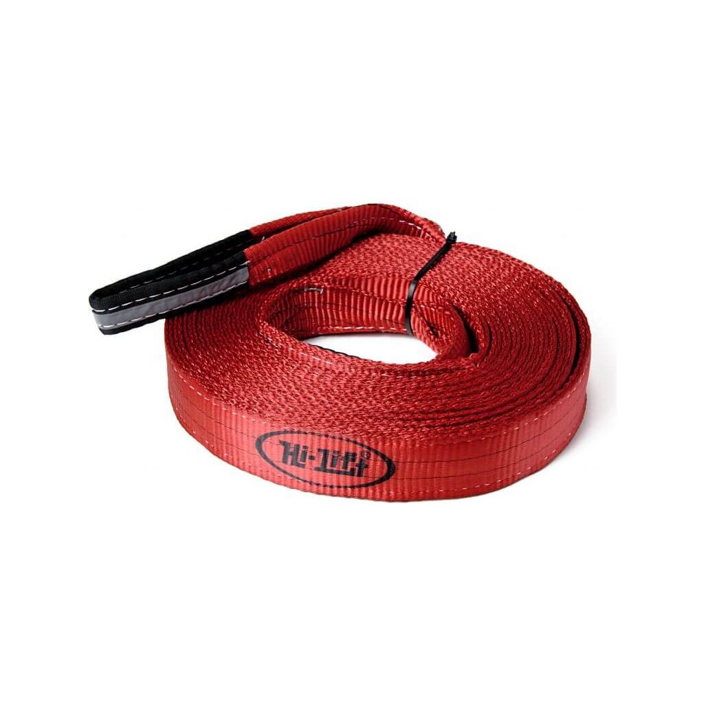 Hi-lift Jack Red 2in Width x 30ft Length 20000lbs Polyester Recovery Strap with Reflective Loop STRP-230
