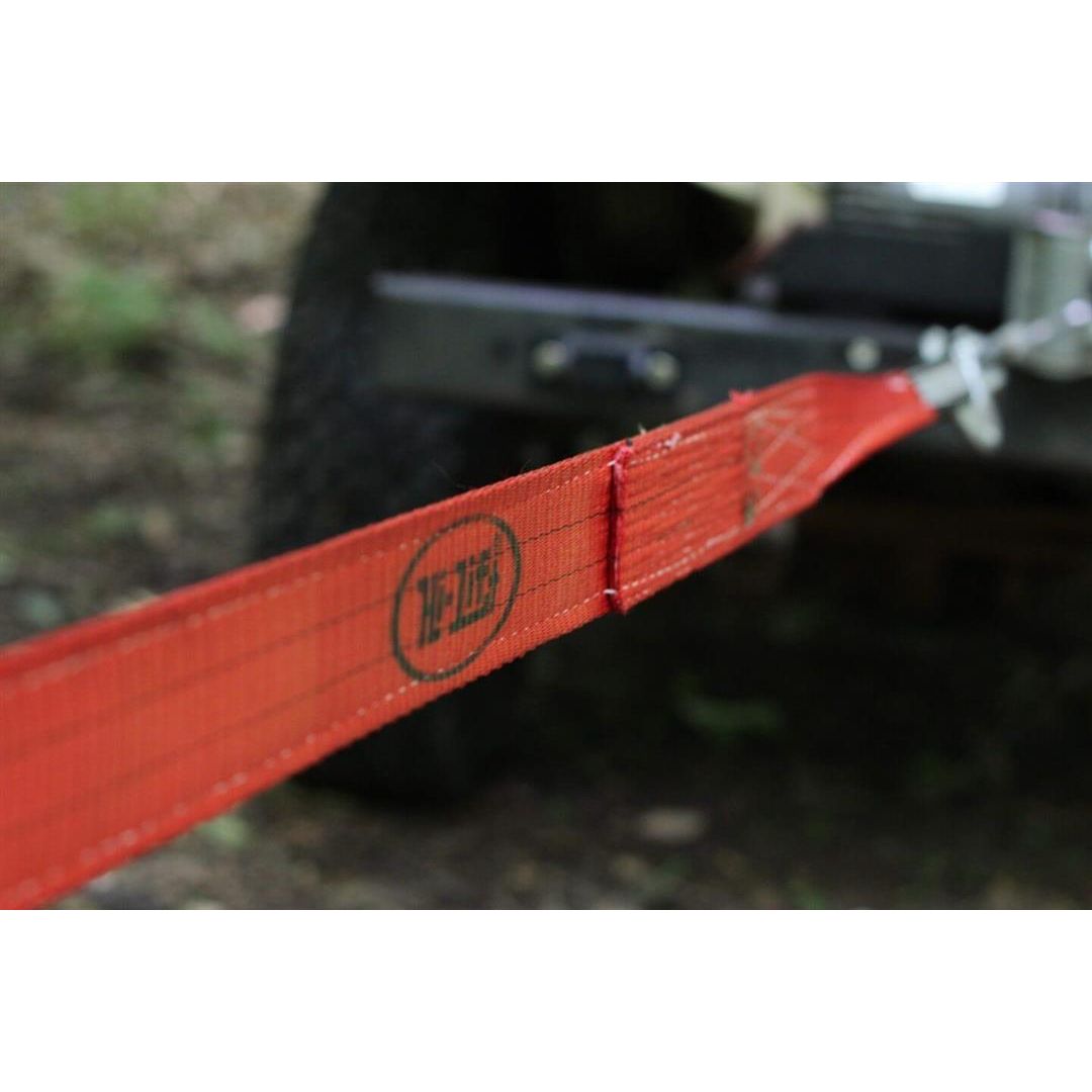 Hi-lift Jack Red 2in Width x 30ft Length 20000lbs Polyester Recovery Strap with Reflective Loop STRP-230