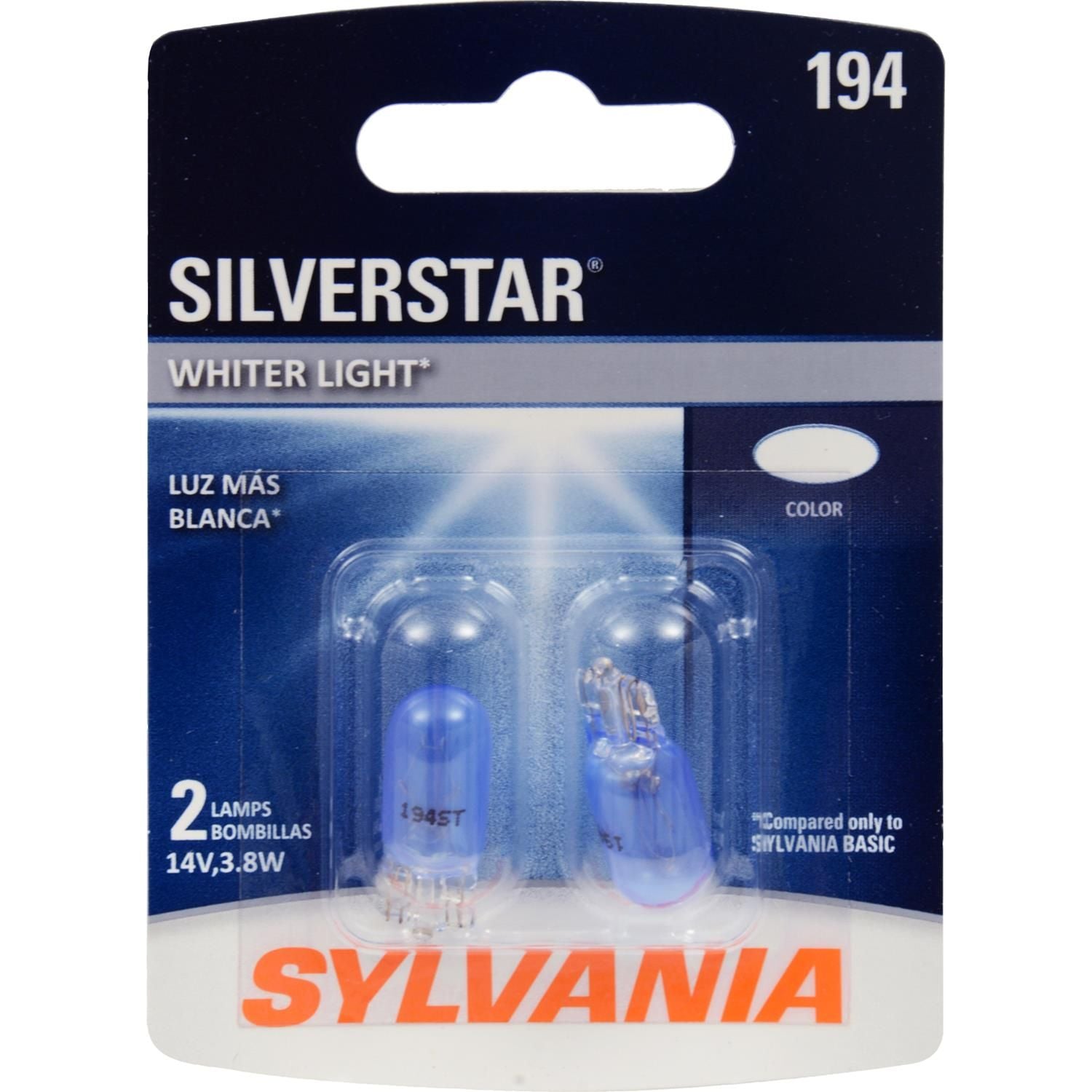 Sylvania Lighting SilverStar Incandescent Light Bulbs 194ST.BP2