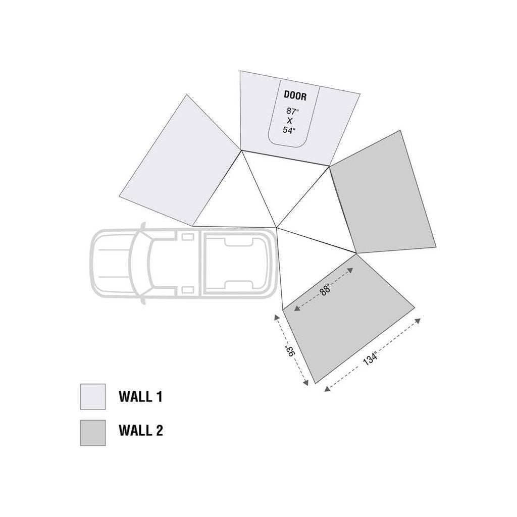 Overland Vehicle Systems Passenger Side Wall 2, for Use with Nomadic 270 Awning 18239909