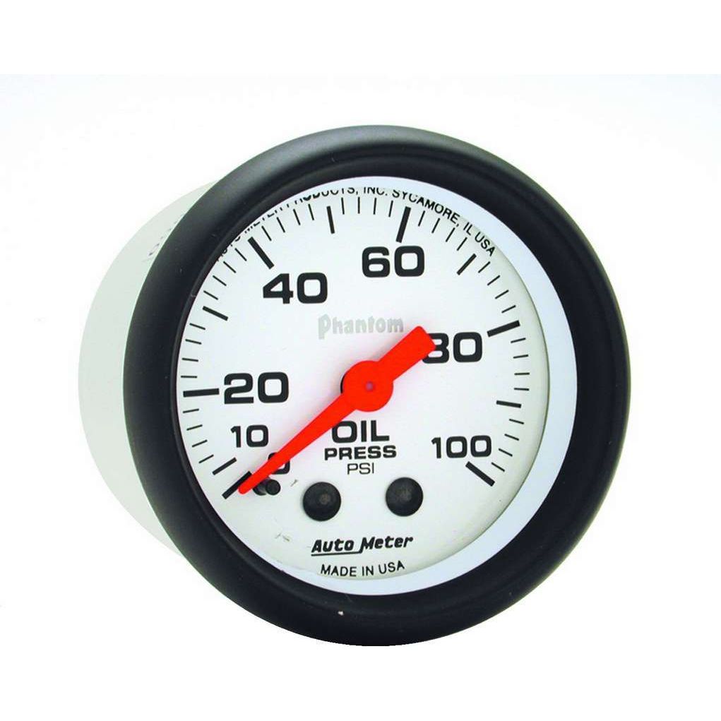 AutoMeter 2 1/16in 0-100 PSI Phantom Mechanical Oil Pressure Gauge 5721
