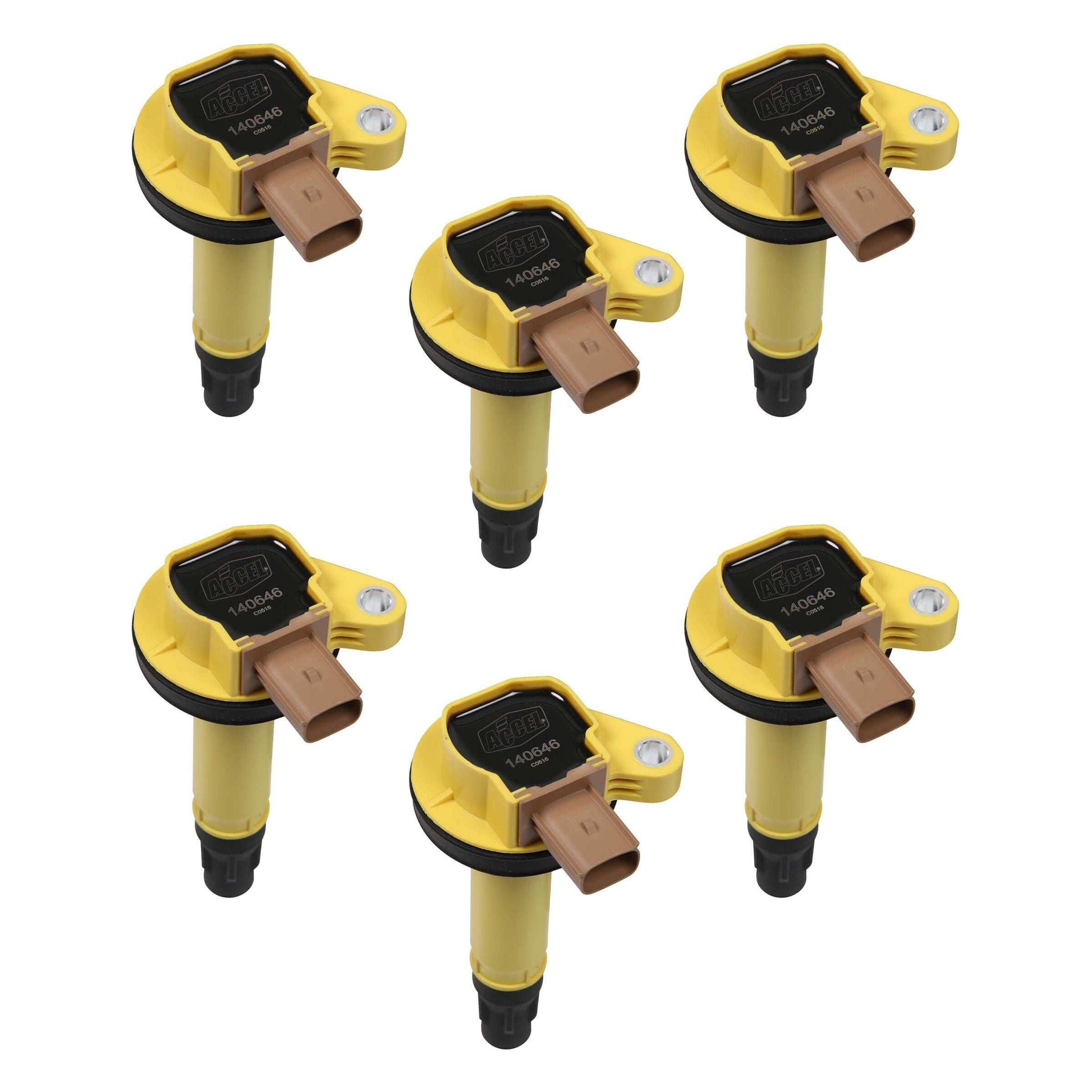 ACCEL Coil - Ford 3.5L V6 EcoBoost 6pk - Yellow 140646-6 - Auto Parts Finder - Parts Ghoul