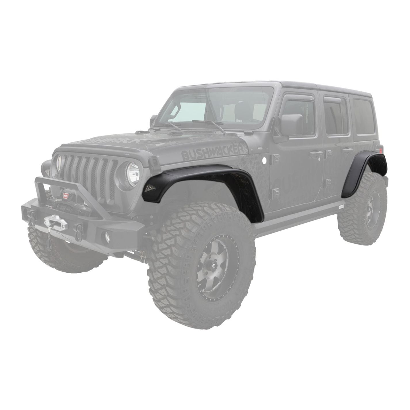 BUSHWACKER 18- Jeep JL 4DR Fender Flares 4Pc Flat Style - 10923-07