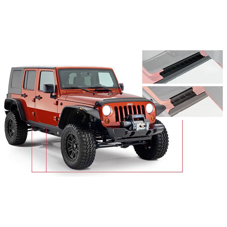 BUSHWACKER 18- Jeep Wrangler JL Trail Armor Rocker Panel - 14095