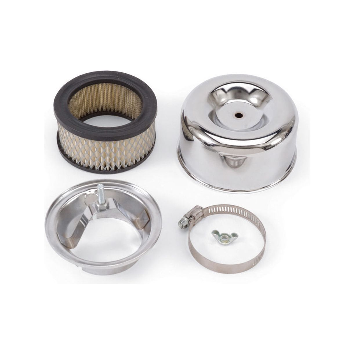 EDELBROCK Chrome Round A/C - 94 2bbl. Carb - 1202