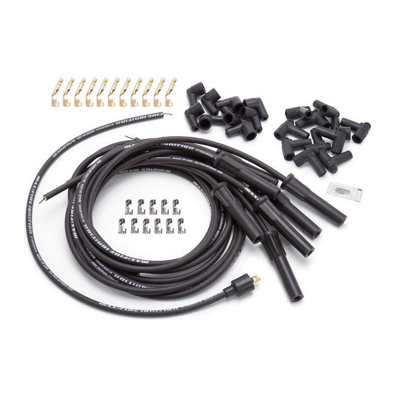 EDELBROCK Max Fire Plug Wire Set w/Str Flex Boots Black - 22700