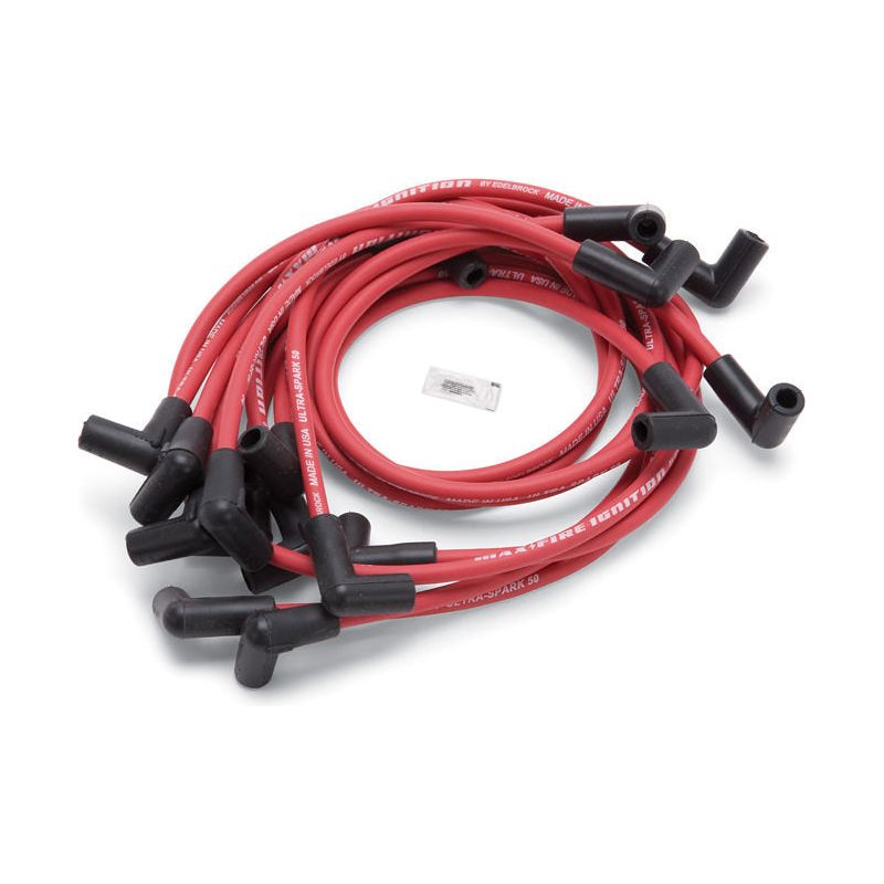 EDELBROCK Max Fire Plug Wire Set SBC w/HEI 90 Degree Red - 22712