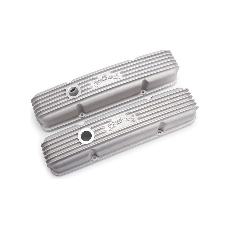 EDELBROCK Valve Cover Kit Classic Finned SBC 59-86 - 41449