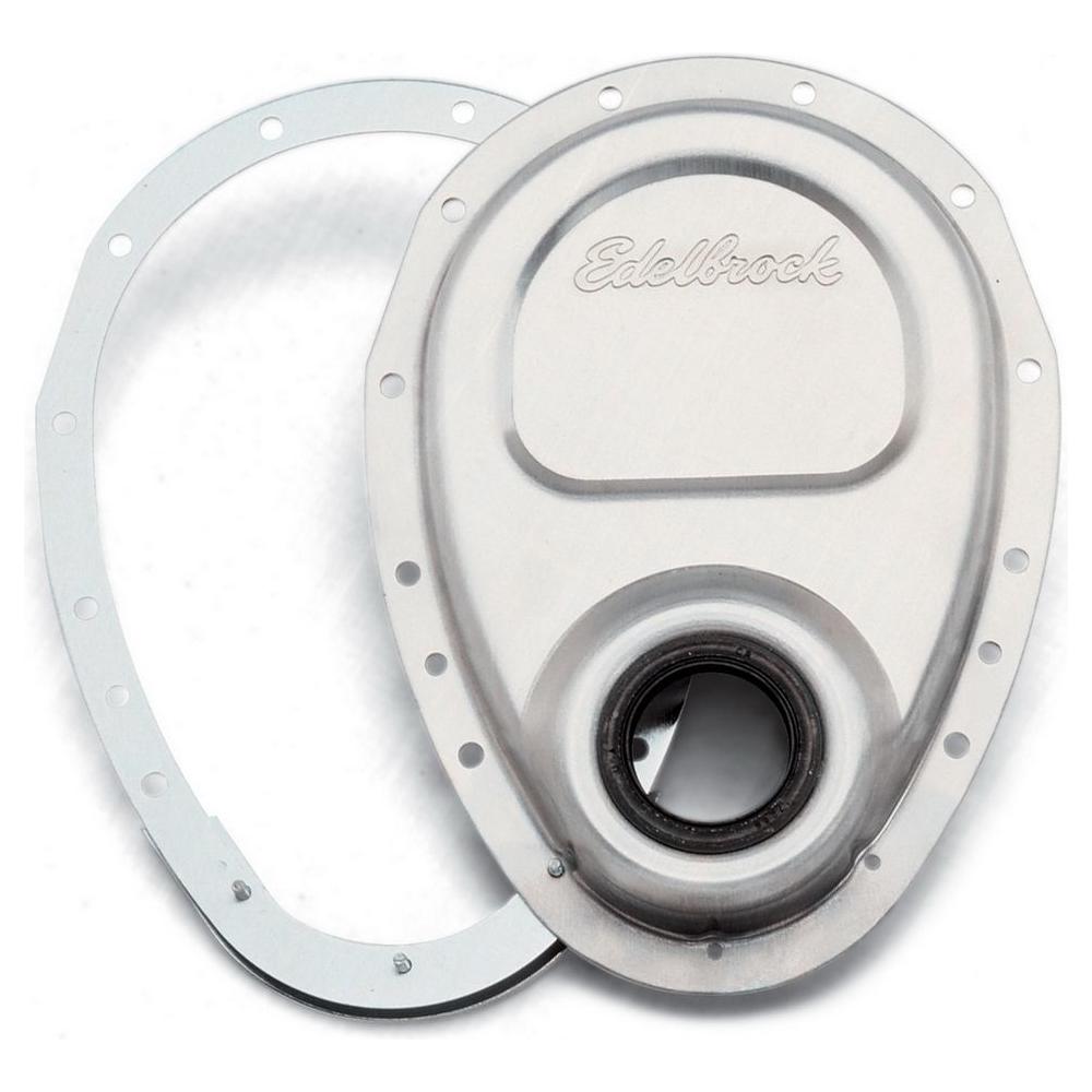 EDELBROCK SBC Aluminum Timing Cover - 2 Piece - 4242