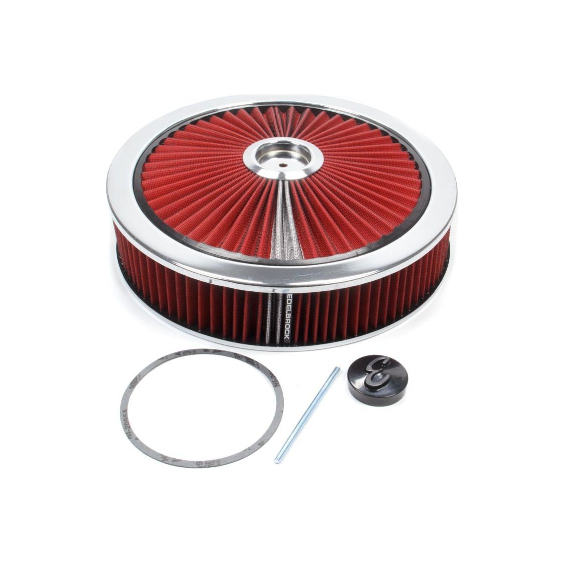 EDELBROCK Air Cleaner Kit - 14in Dia. Breathable - Red - 43660