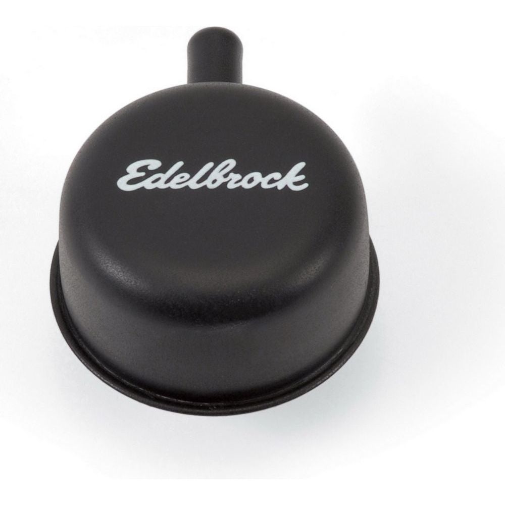 EDELBROCK Round Cap w/Nipple Black - 4413