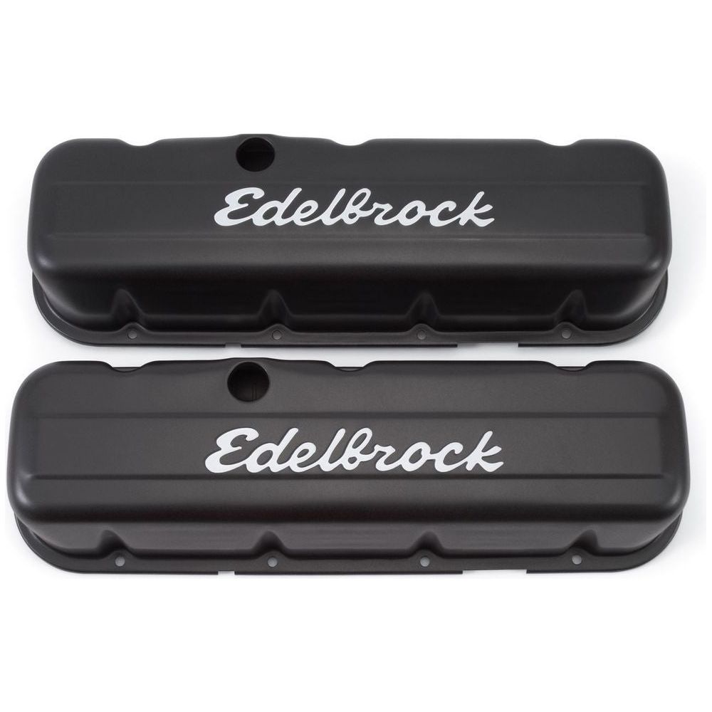 EDELBROCK Signature Series Valve Covers - BBC Tall Black - 4683