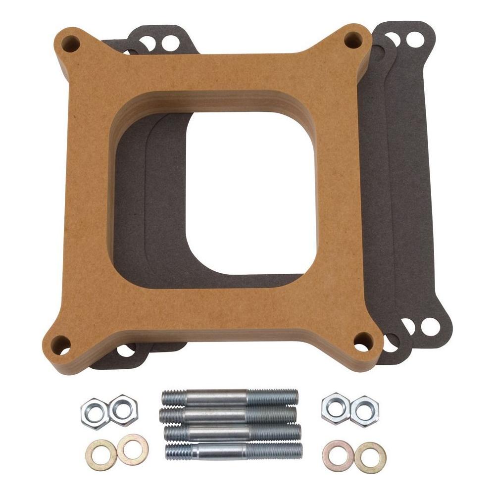 EDELBROCK Carburetor Spacer - 1in Thick - Wood - 8720