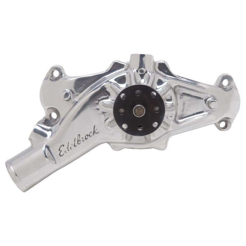 EDELBROCK BBC Water Pump - Short- R/R- Polished - 8864