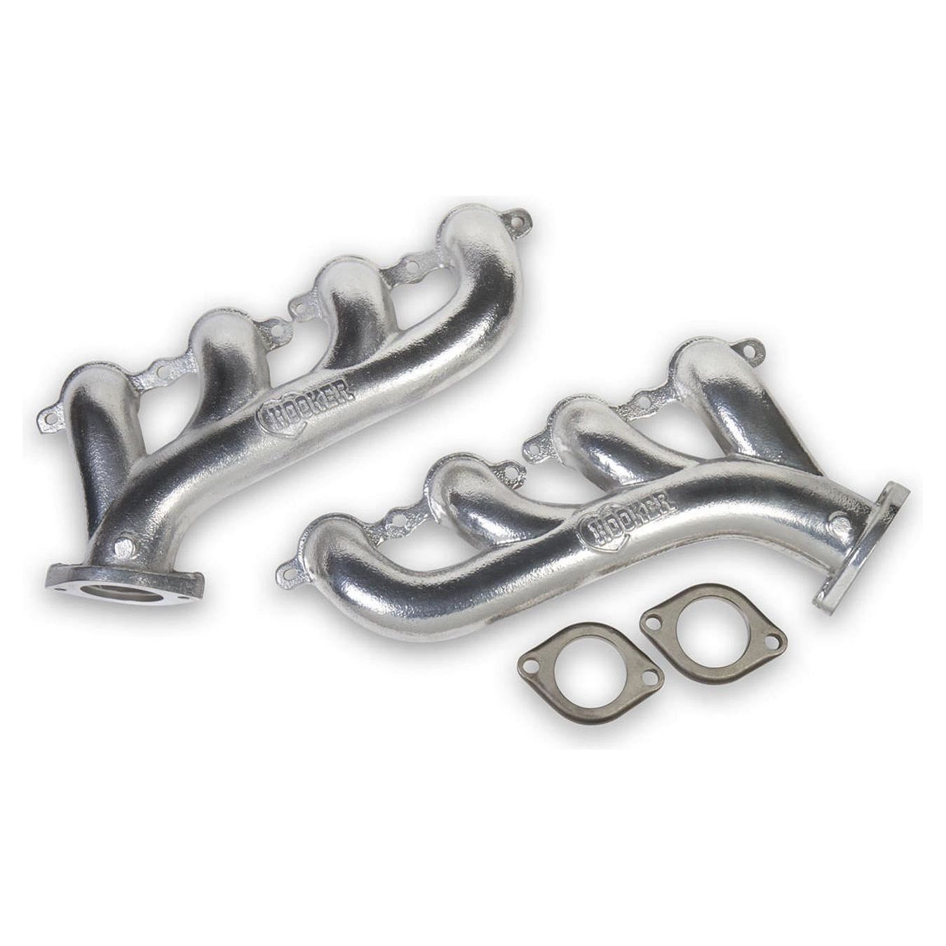 HOOKER 8501-1HKR - GM LS Cast Iron Exhaust Manifolds Silver Finish