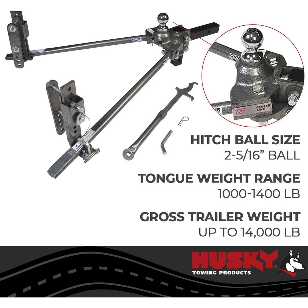 Husky Towing 33039 - Center Line TS Weight Distribution Hitch - 2-5/16" Ball