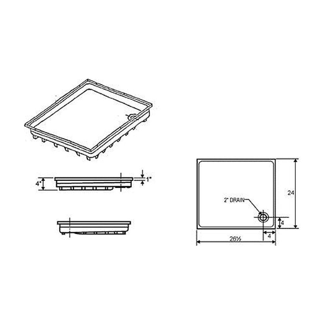 Icon 00461 -  White Shower Pan