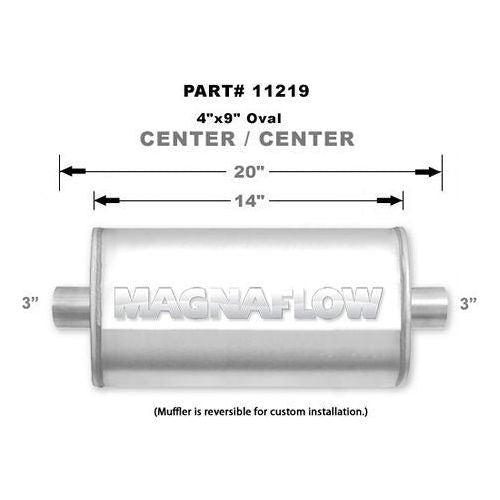 MAGNAFLOW 11219 - Stainless Muffler 3in Center In/Out