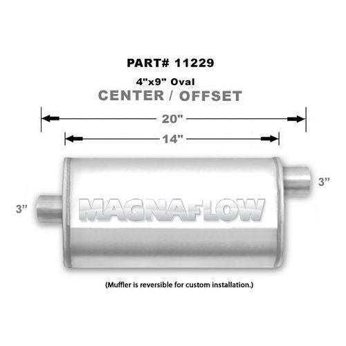 MAGNAFLOW 11229 - Stainless Muffler 3in Offset In/Center Out