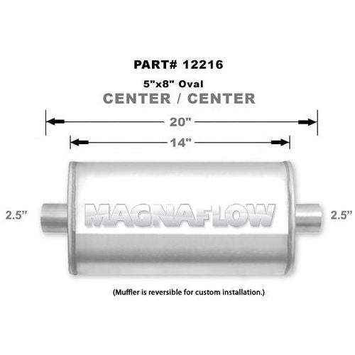 MAGNAFLOW 12216 - Stainless Muffler 2.5in Center In / Out