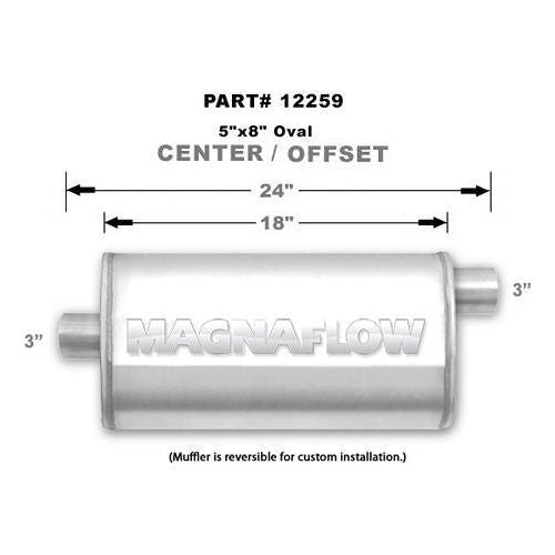 MAGNAFLOW 12259 - Stainless Muffler 3in Offset In/Center Out