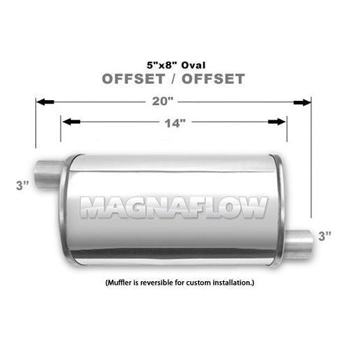 MAGNAFLOW 14239 - Stainless Muffler 3in Offset In/Offset Out