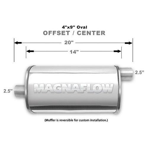 MAGNAFLOW 14326 - Stainless Muffler 2.5in Offset In/Center Out