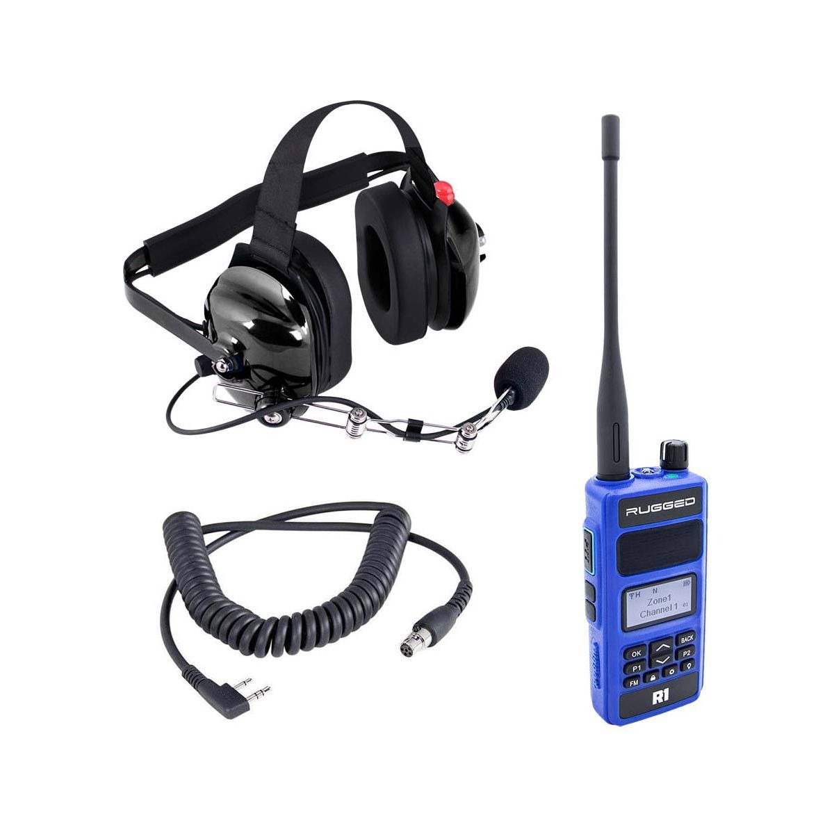 RUGGED RADIOS CREW-R1 - Radio Kit Crew Chief Spotter R1 UHF/VHF