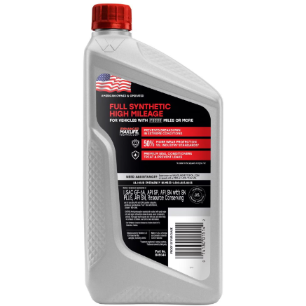 Valvoline Full Synthetic High Mileage with MaxLife Technology Motor Oil 1qt 849644