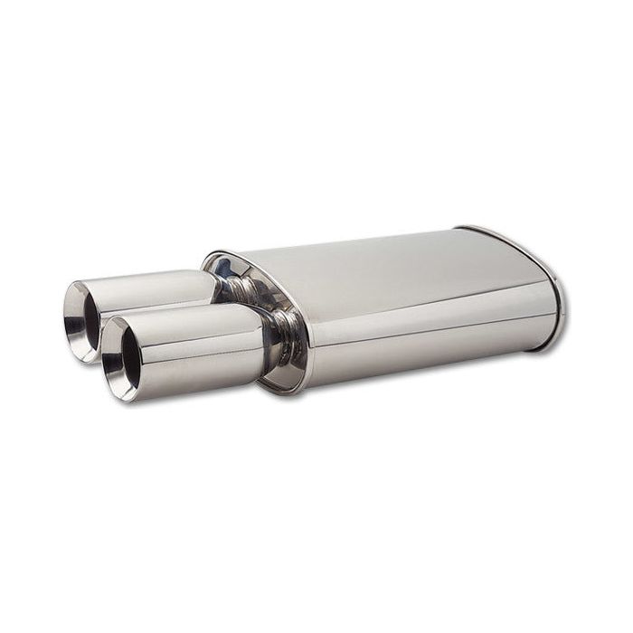 VIBRANT PERFORMANCE 1047 - Oval Muffler 3in Inlet w/ Dual 3.5in Round Tip