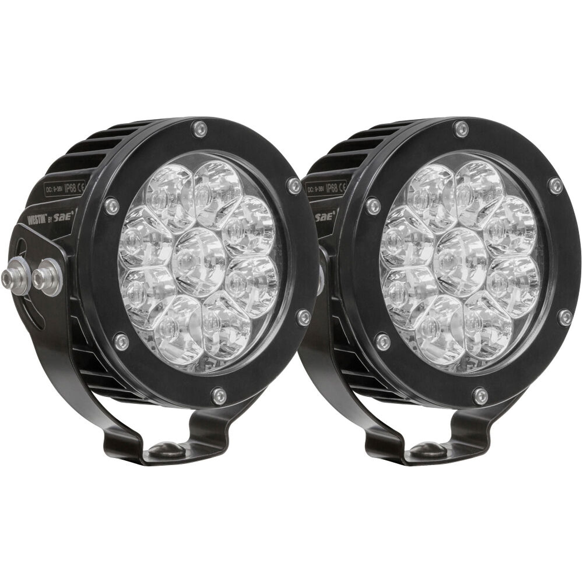 WESTIN 09-12007A-PR - Axis LED Auxiliary Light Round Spot Pattern Pair