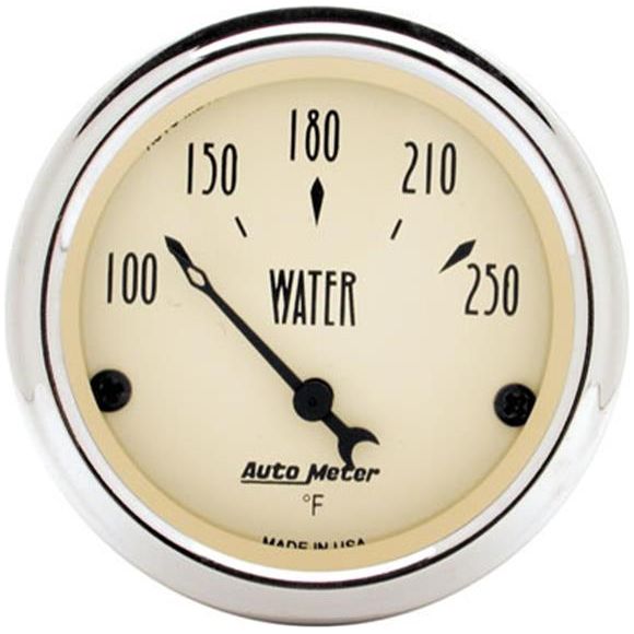 AutoMeter Antique Beige 2 1/16in 100-250 Degree Electric Water Temperature Gauge 1837