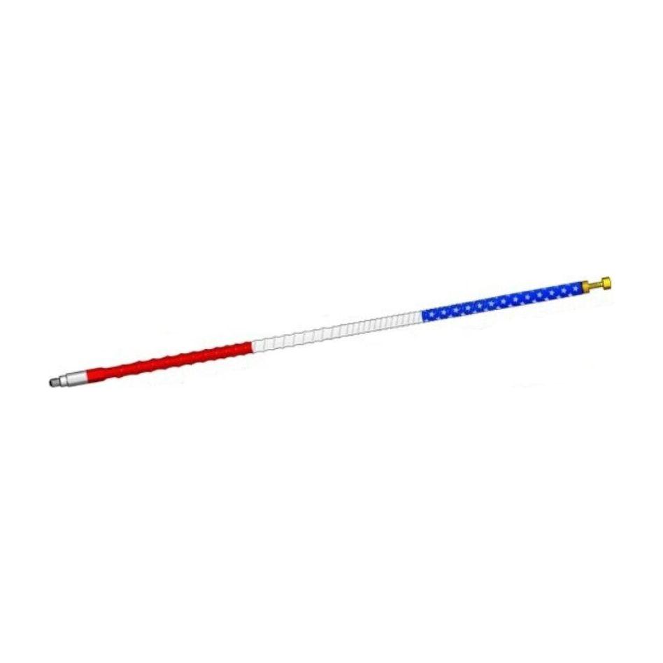Firestik FS4-USA 4 Foot Red/White/Blue Striped Tunable Tip Fiberglass CB Antenna