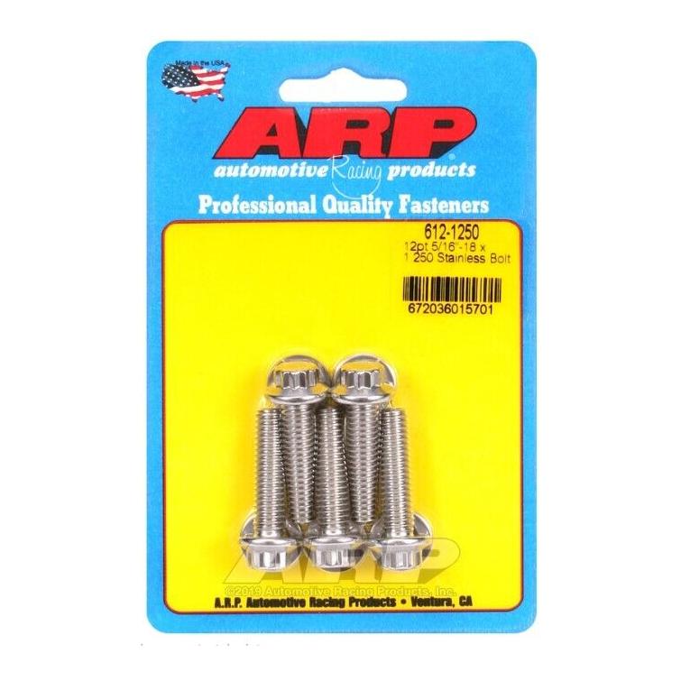ARP 612-1250 Standard Bolt Kit 12 Point 5/16-18 x 1-1/4 Stainless Steel 5pk - Auto Parts Finder - Parts Ghoul