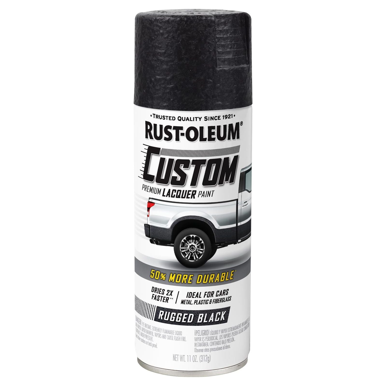 Rust-Oleum Custom Rugged Black Lacquer Spray Paint 11oz 323350