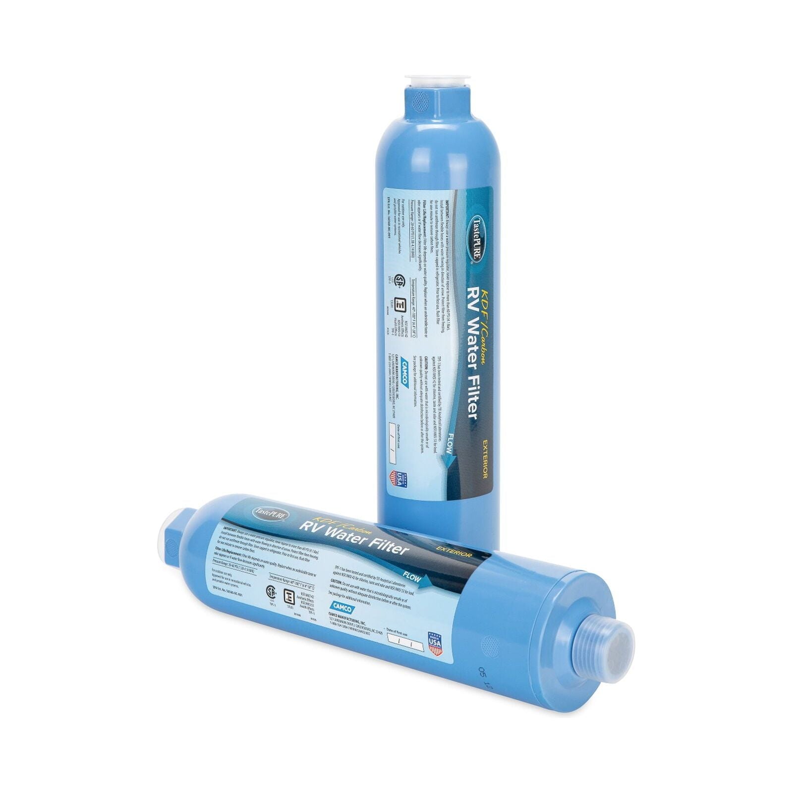 Camco TastePURE KDF/Carbon Water Filter 2 Pack 40045