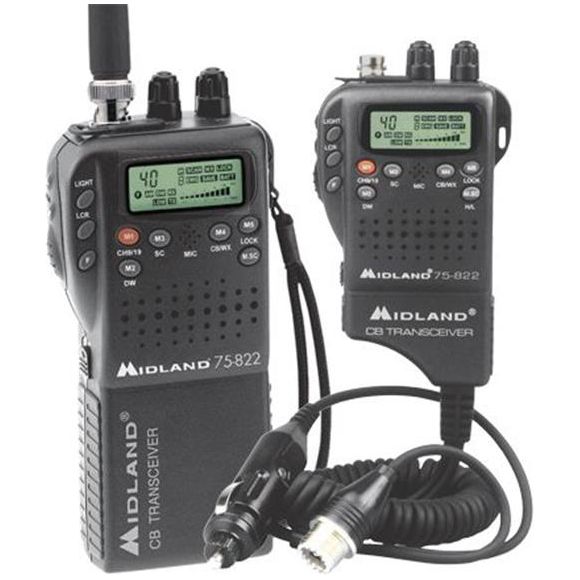 Midland 75-822 40 Channel CB Handheld Portable Weather Radio 10 NOAA LCD Display