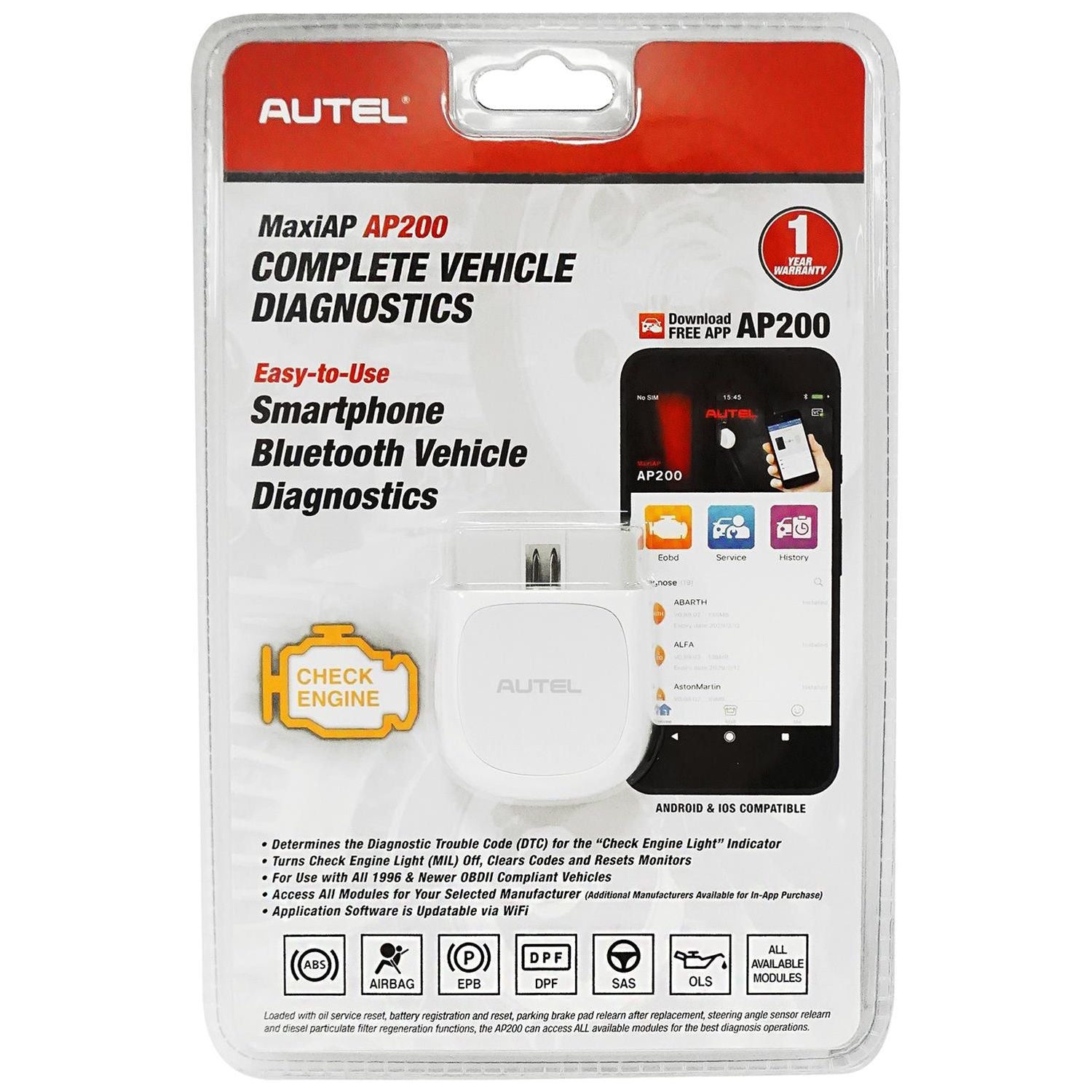 Autel Tools MaxiAP AP200 Diagnostic Tools AP200 - Auto Parts Finder - Parts Ghoul